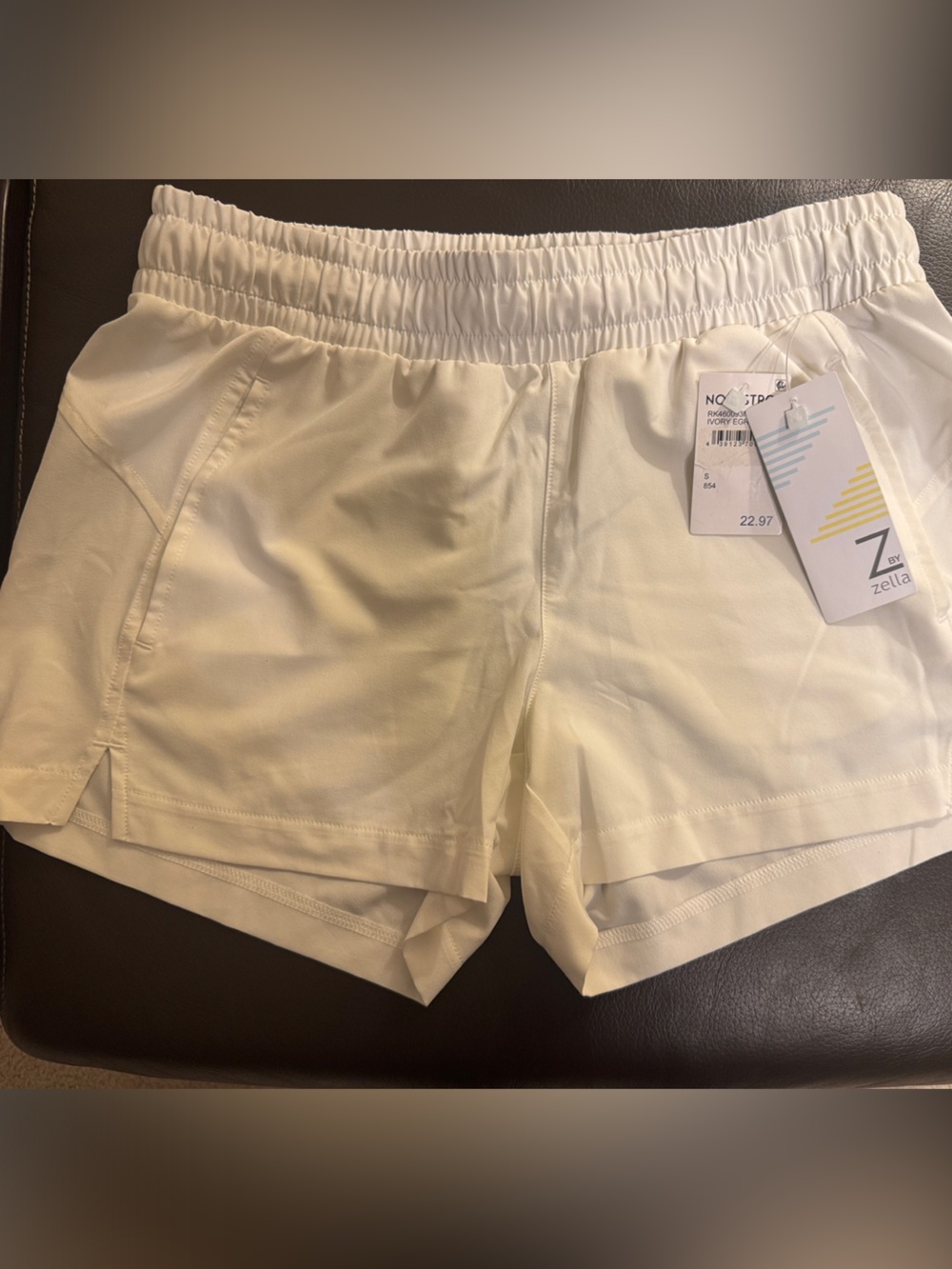 Zella White Athletic Shorts with Elastic Waistband